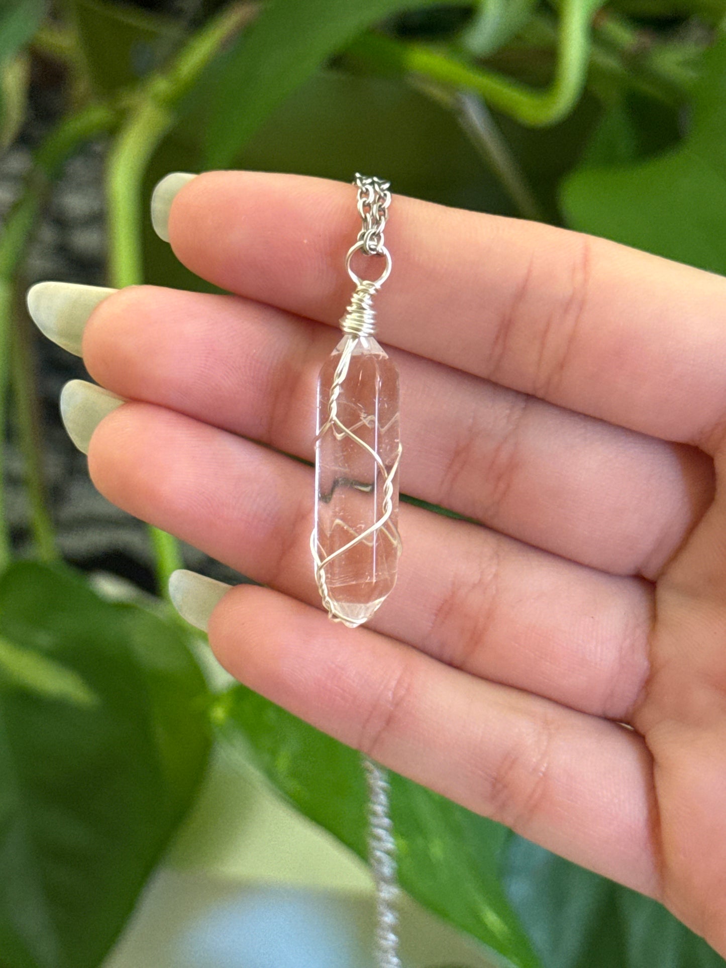 Clear Quartz Point Necklace