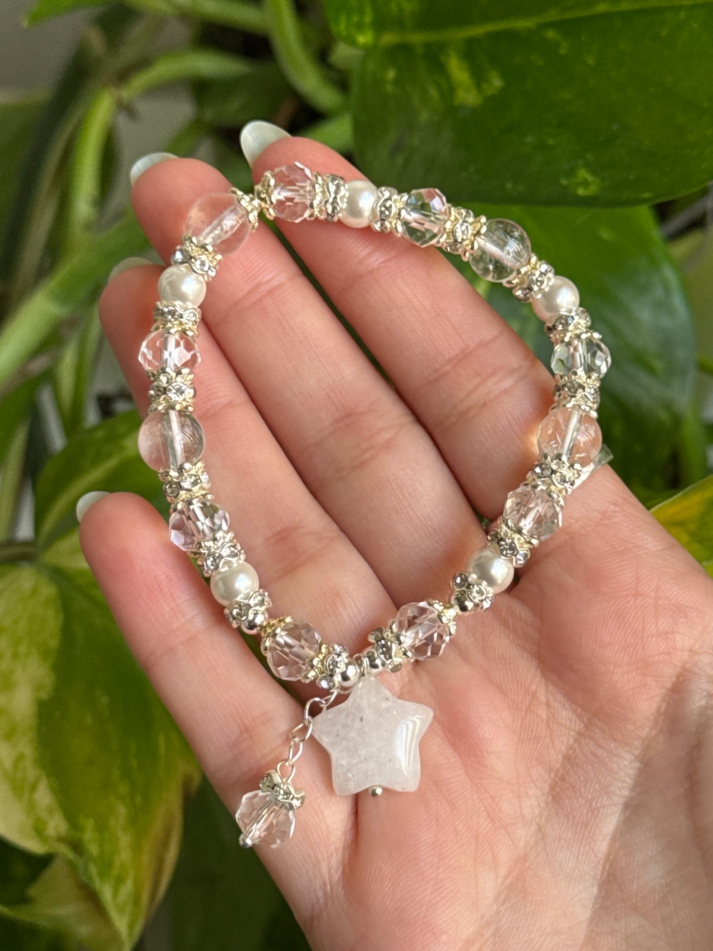 Clear Quartz Star Charm Bracelet