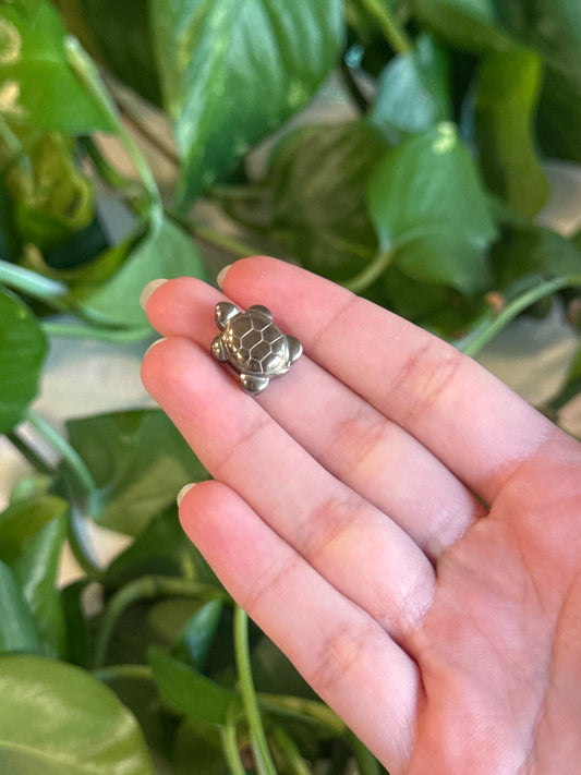 Pyrite Mini Turtle Carving