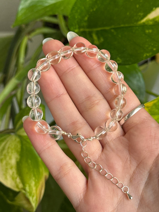 Ice Clear Quartz Adjustable Bracelet