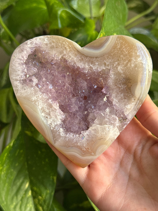 Druzy Amethyst & Agate Heart