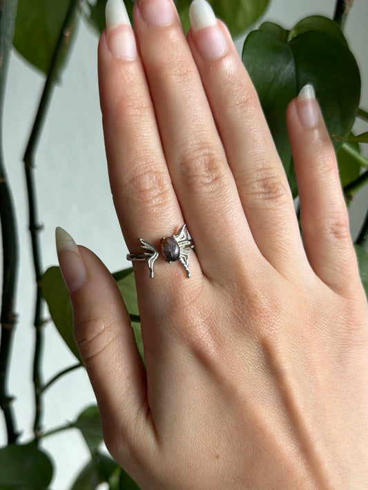 Super Seven Butterfly Adjustable Ring