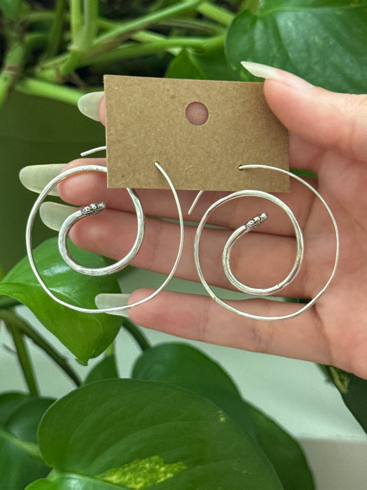 Snake Silver Hoop Earrings