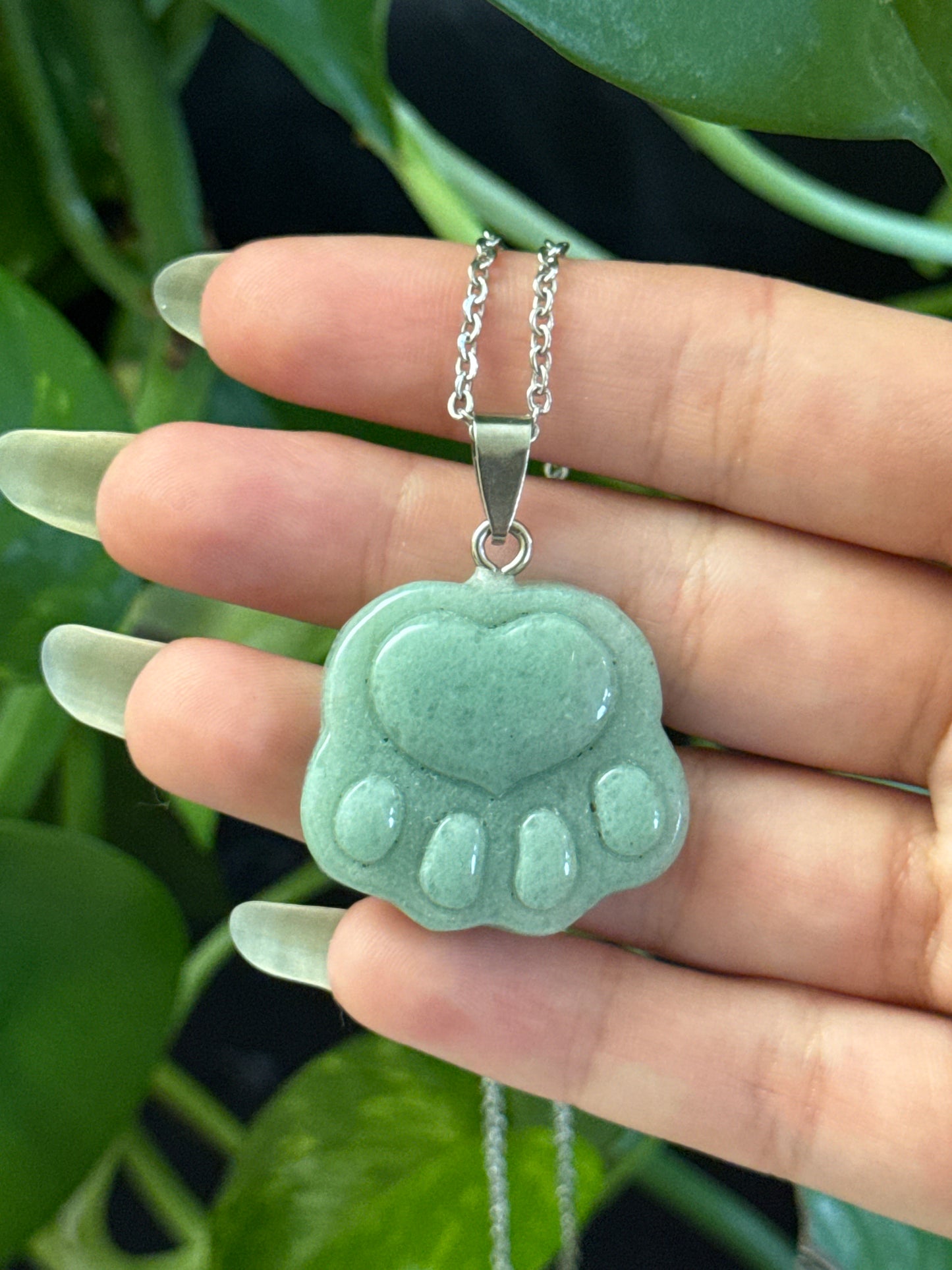Paw Green Aventurine Necklace