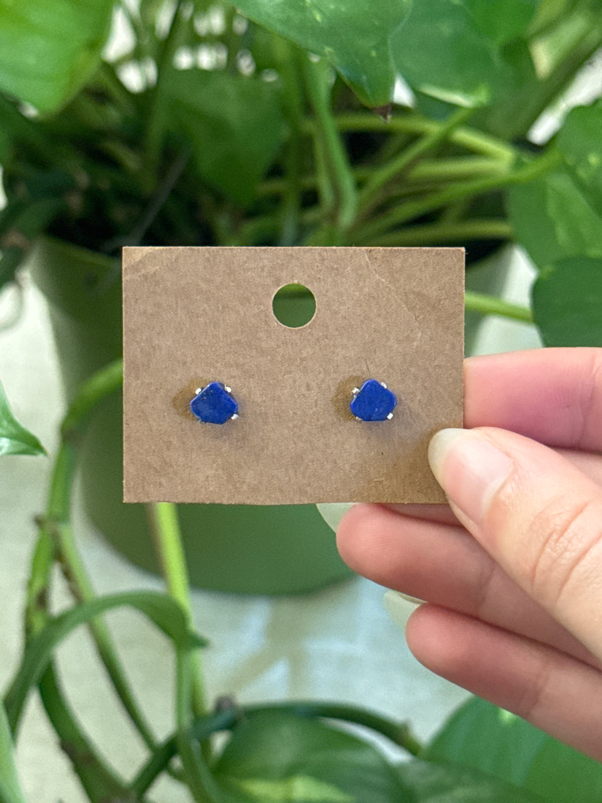 Lapis Lazuli Stud 925 Sterling Silver Earring