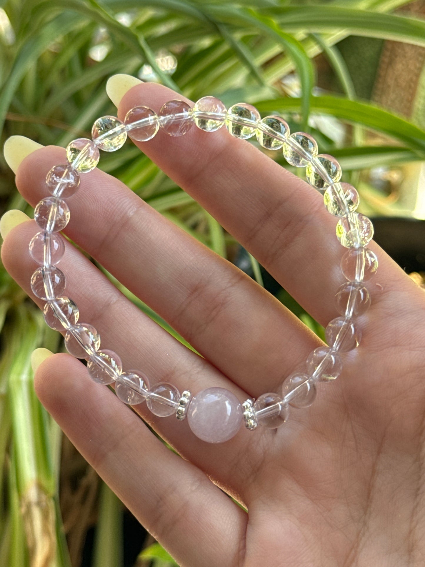 Clear Quartz & Rose Quartz Bracelet