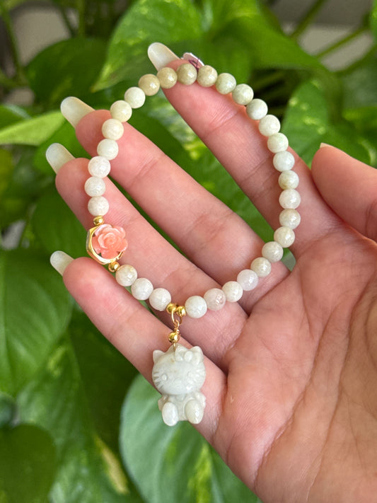 Light Jade Hello Kitty Bracelet