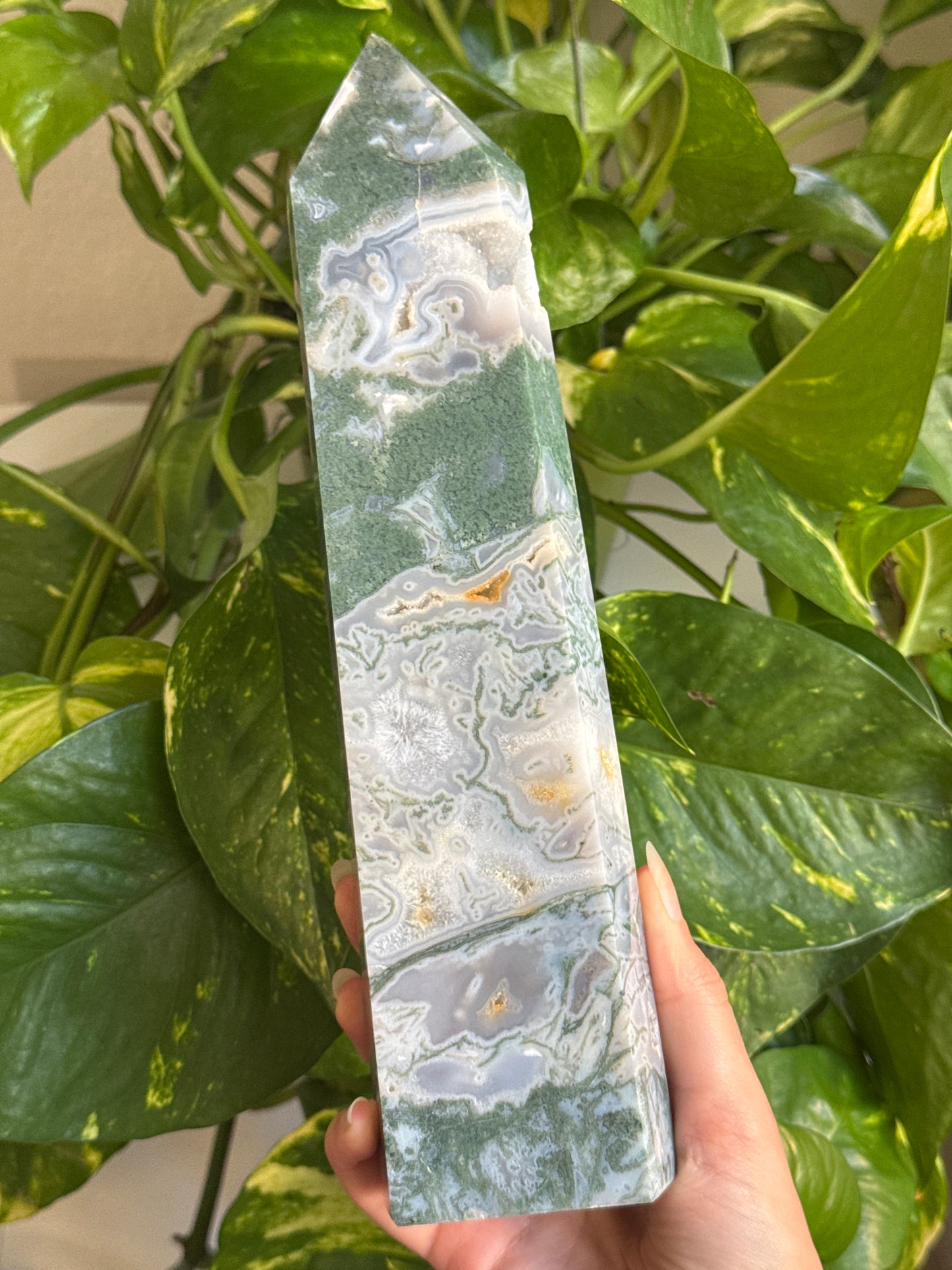 Statement Moss Agate Tower