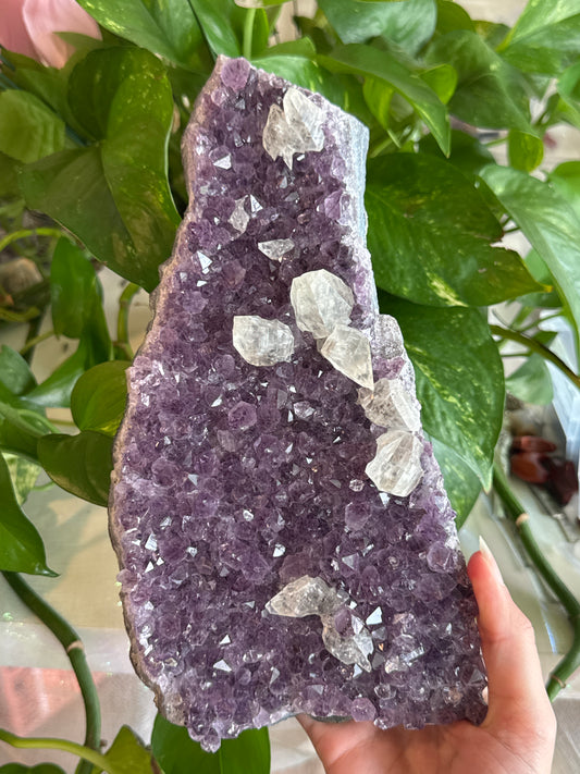 Statement High Grade Sparkly Amethyst Specimen with Calcite