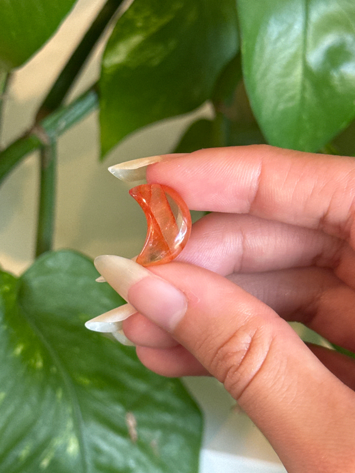 Fire Quartz Crescent Moon