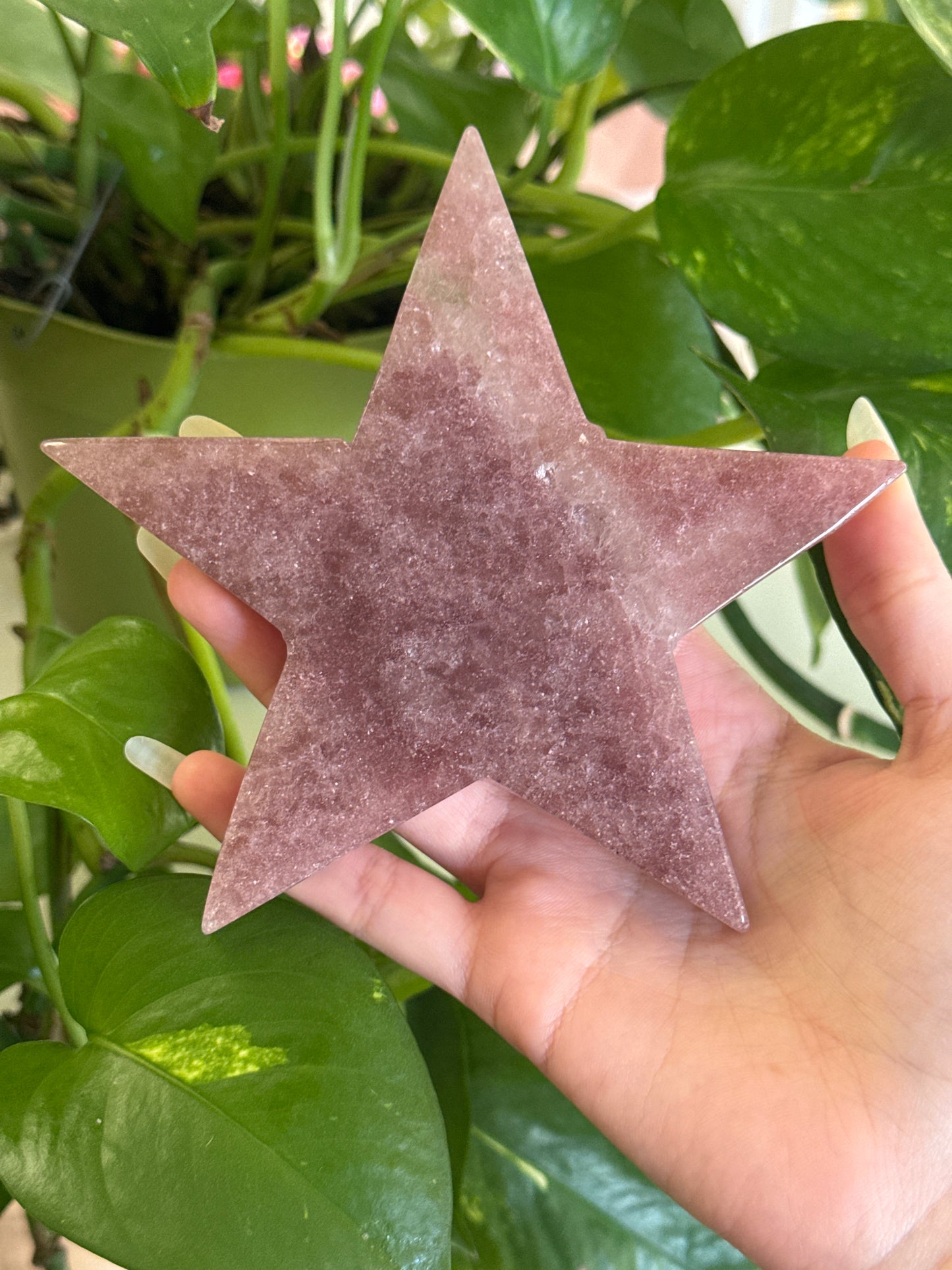 Large Strawberry Quartz Star