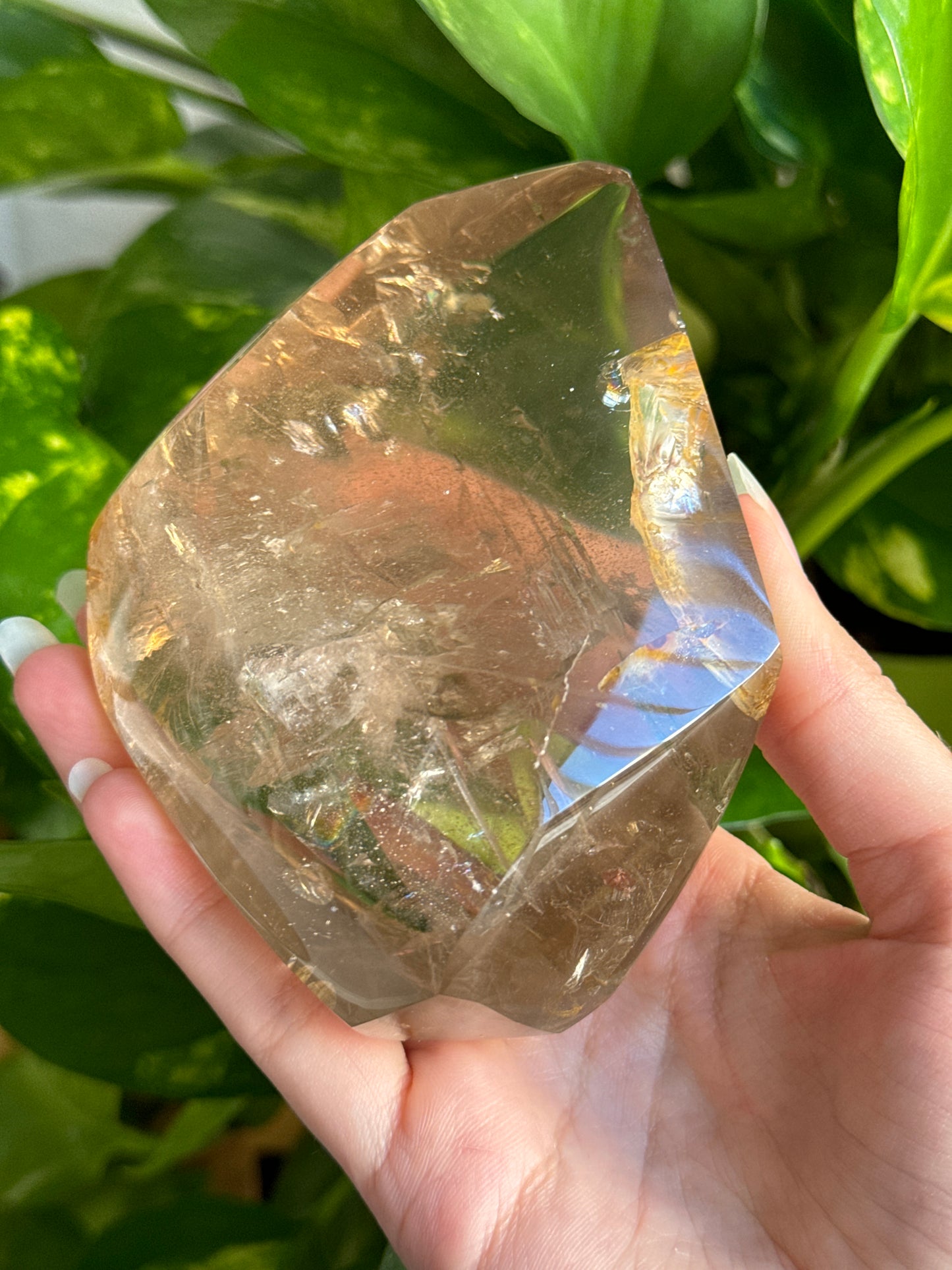 Large Smoky Quartz Freeform with Rainbows