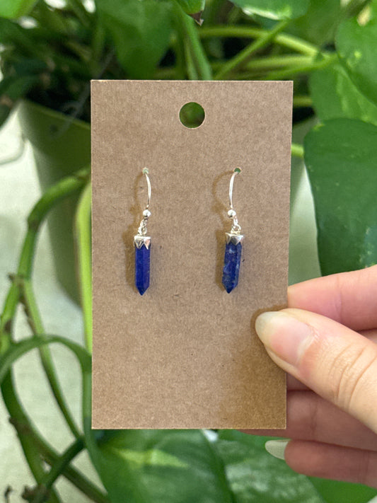 Lapis Lazuli Point 925 Sterling Silver Earring