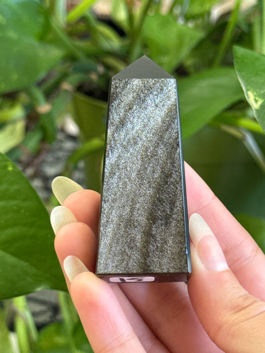 Super Sparkly Gold Sheen Obsidian Tower B *see vid for flash*