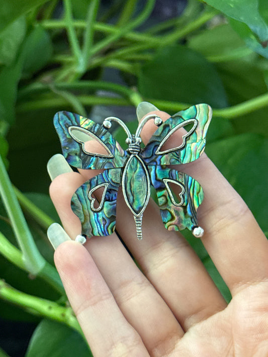 Abalone Inlay Butterfly Pin