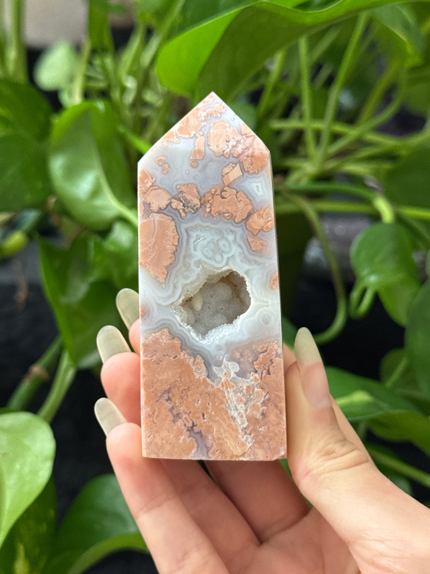 Druzy Cotton Candy Agate Tower A