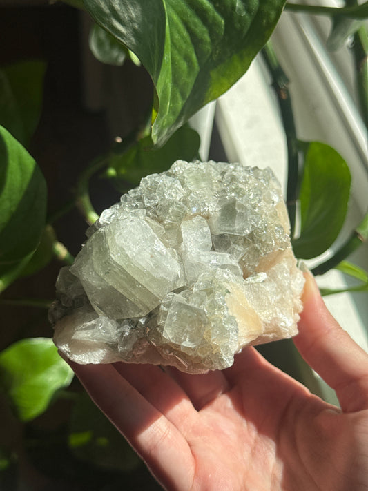 Peach Stilbite and Cubic Apophylite Specimen