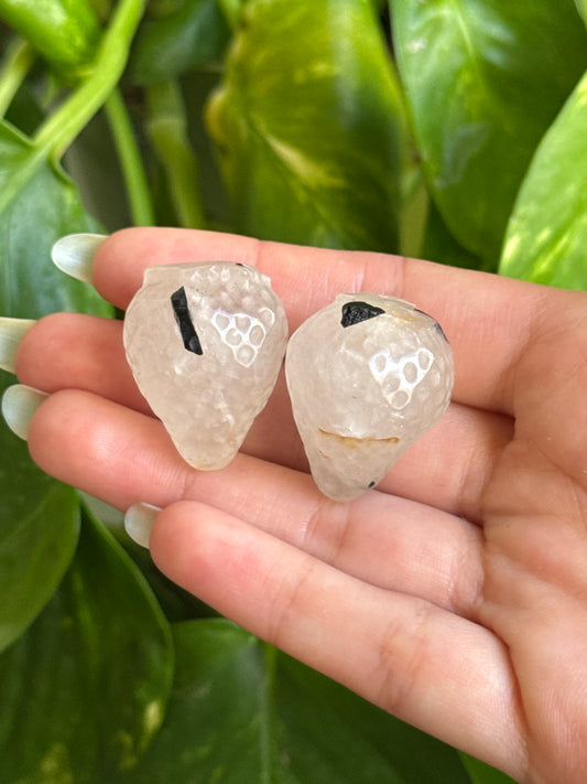 Black Tourmaline in Quartz Strawberry