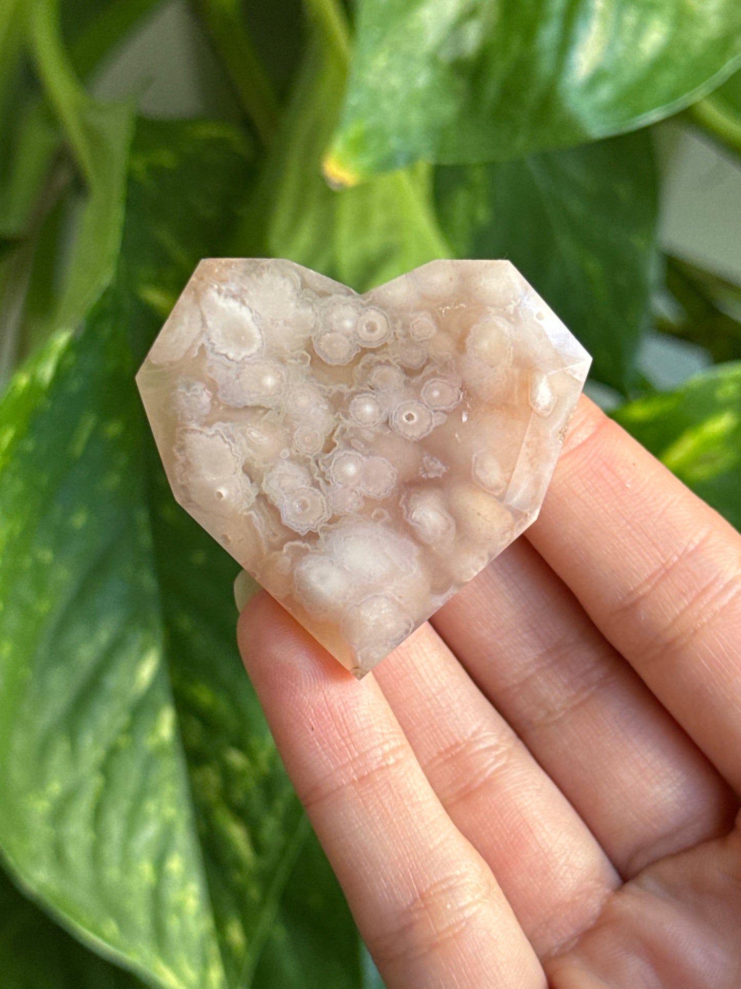 Flower Agate Geometric Heart