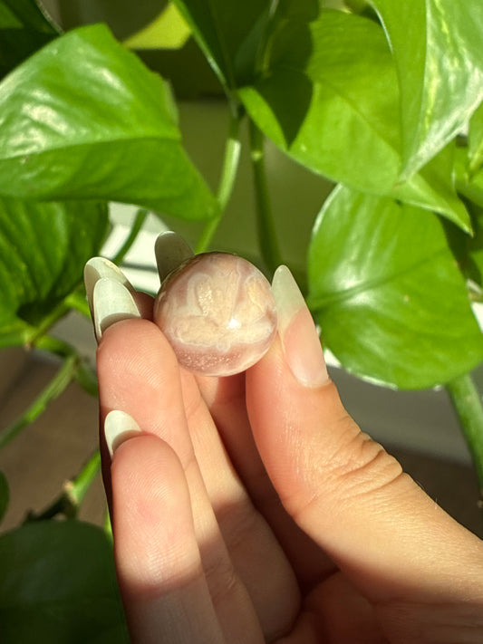 Flower Agate & Pink Amethyst Mini Sphere