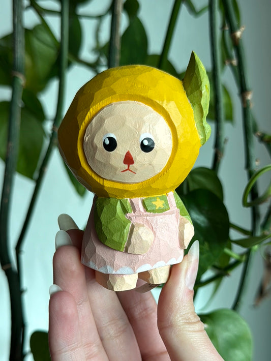 Lemon Girl Wood Carving