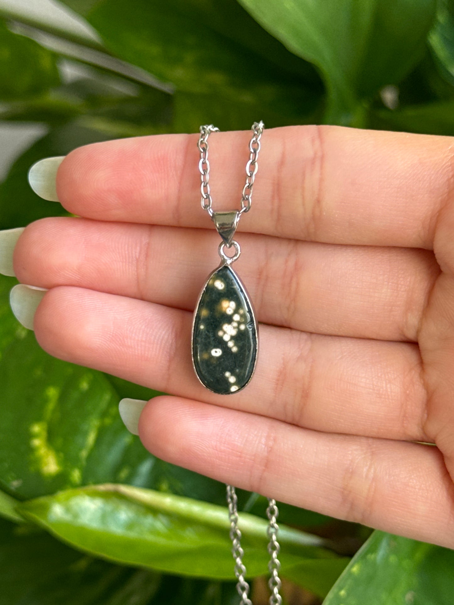 Dark Orbicular Sea Jasper Necklace | You Pick