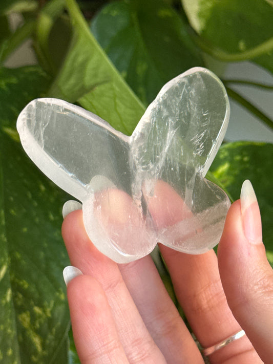 Clear Quartz Girasol 3D Butterfly