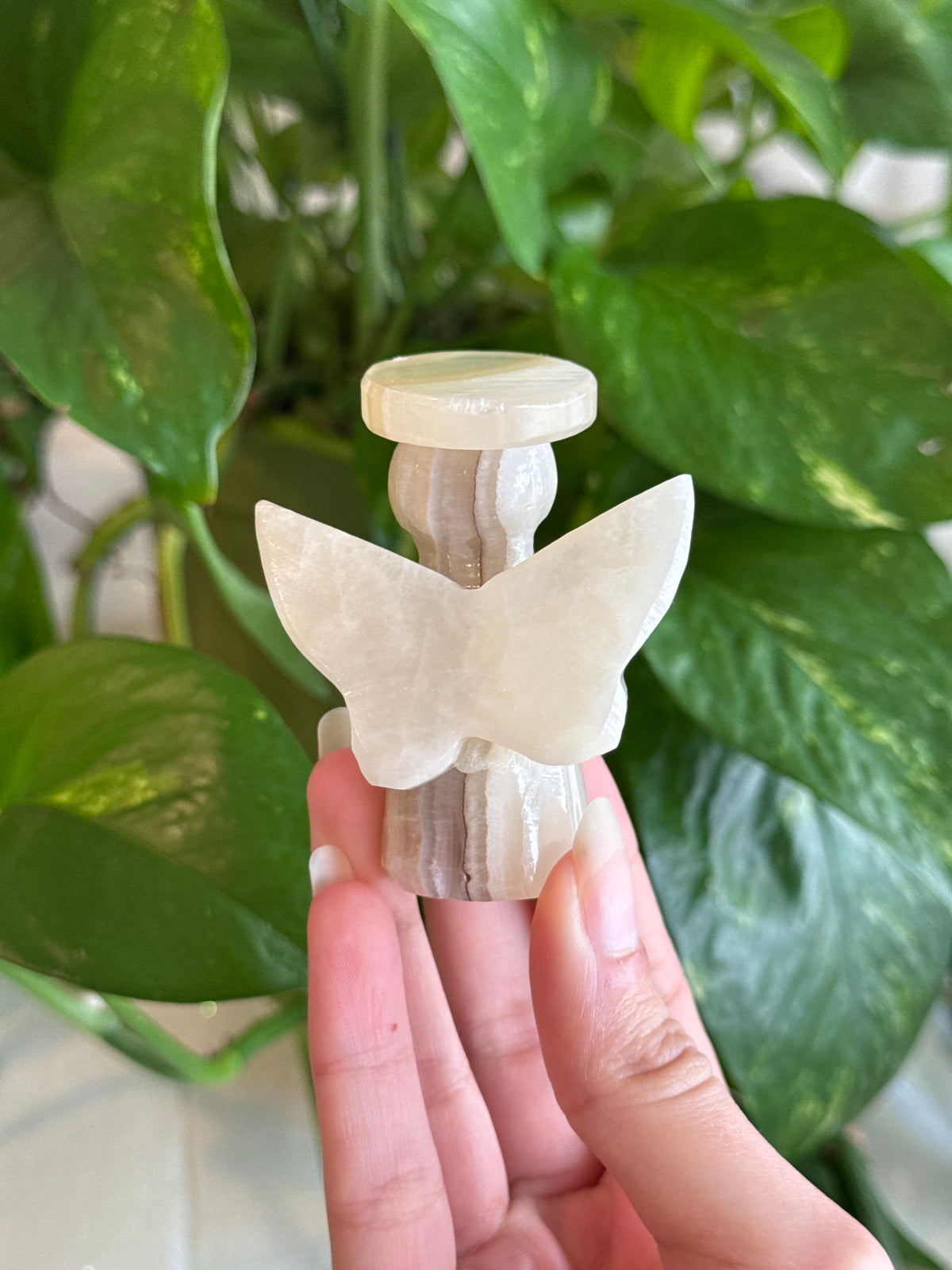 Banded Onyx Angel Carving