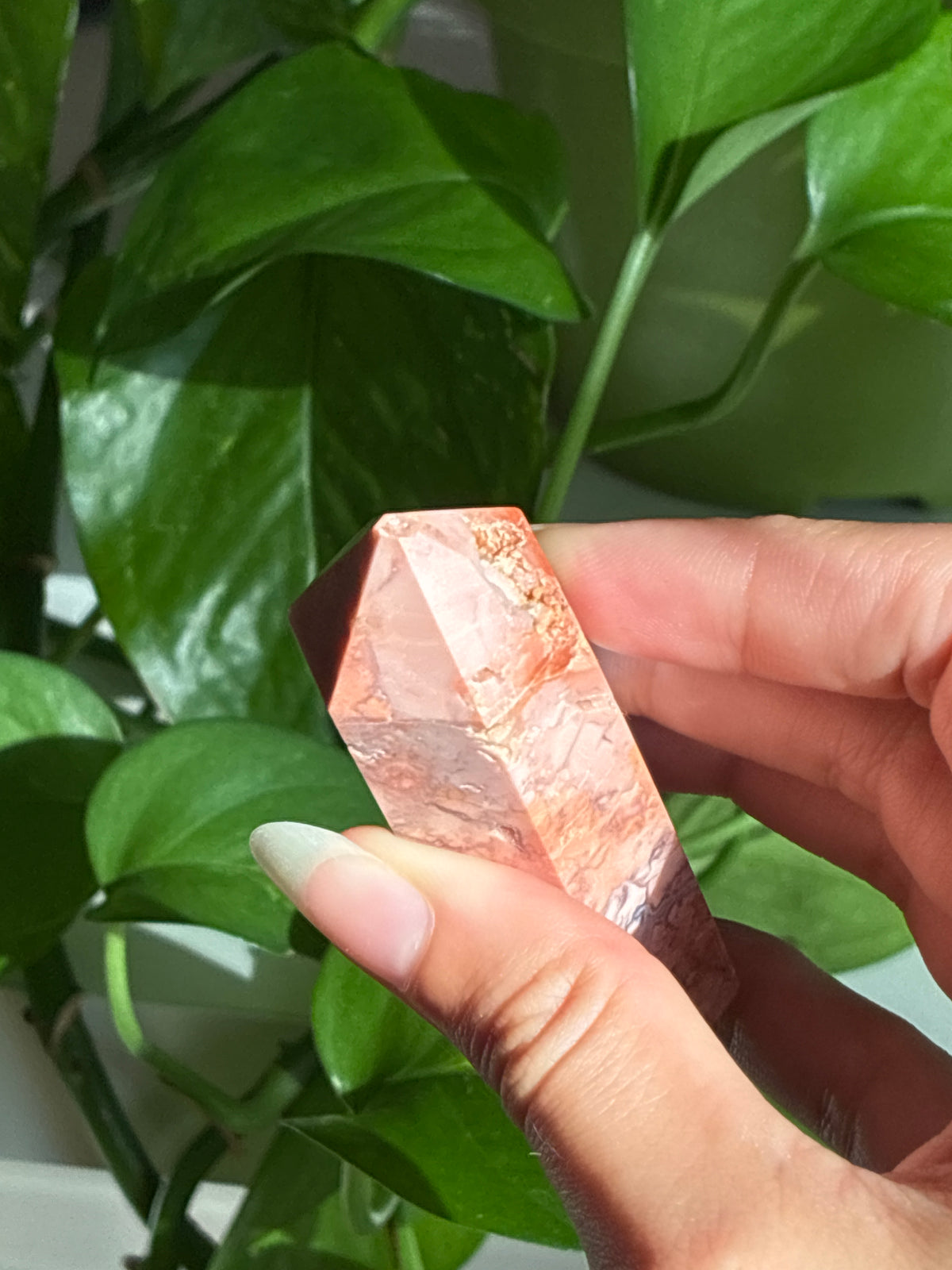 Cotton Candy Agate Tower with Druzy Tip C