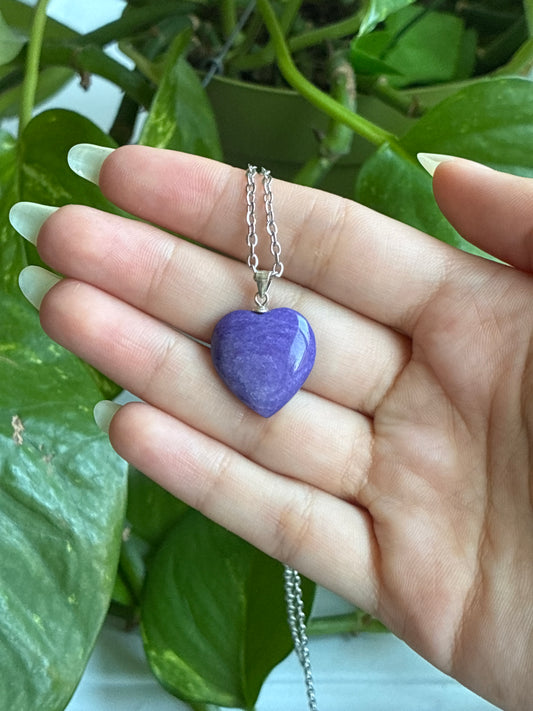 Charoite Heart Necklace