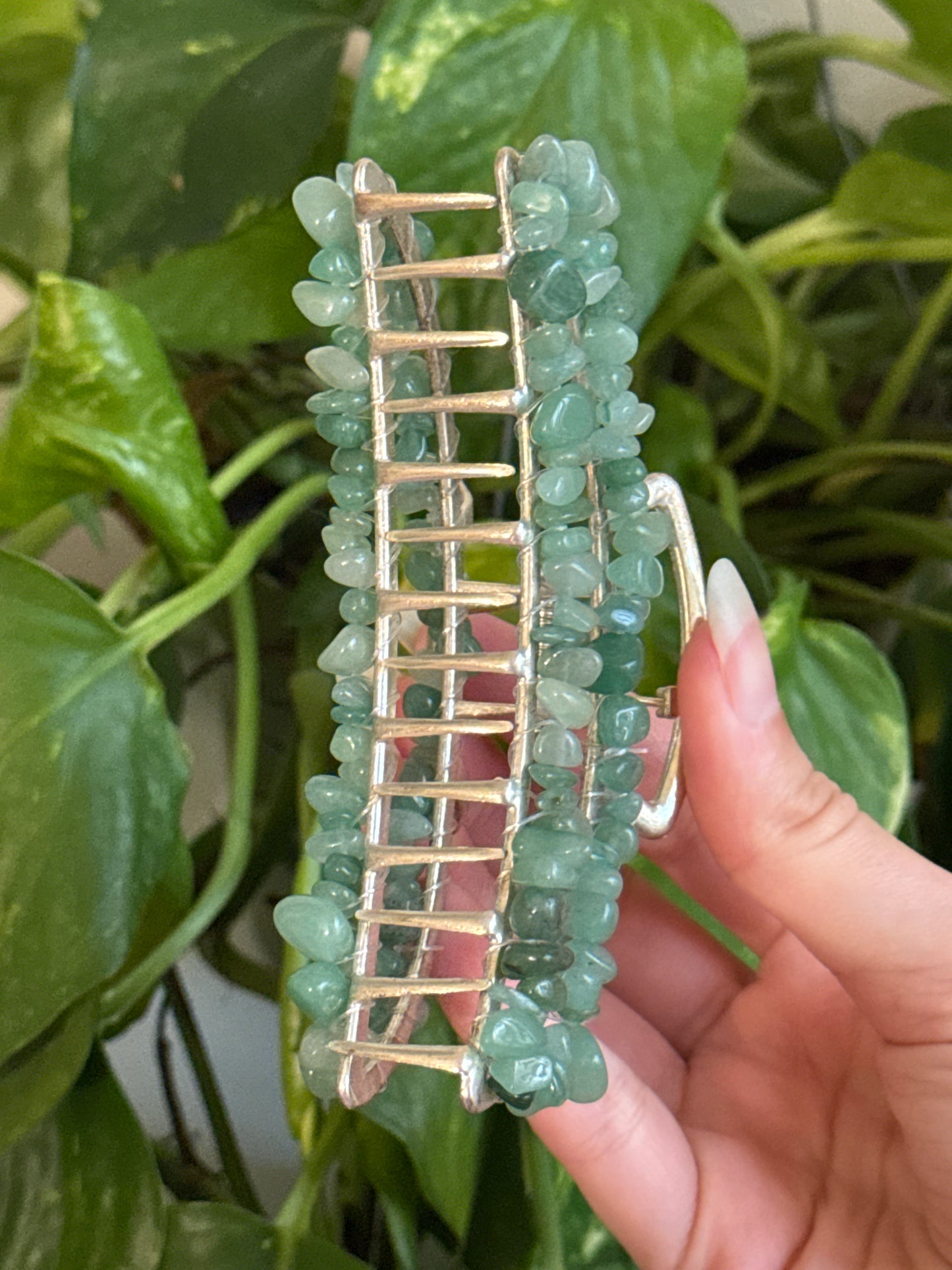 Green Aventurine Large Hairclip