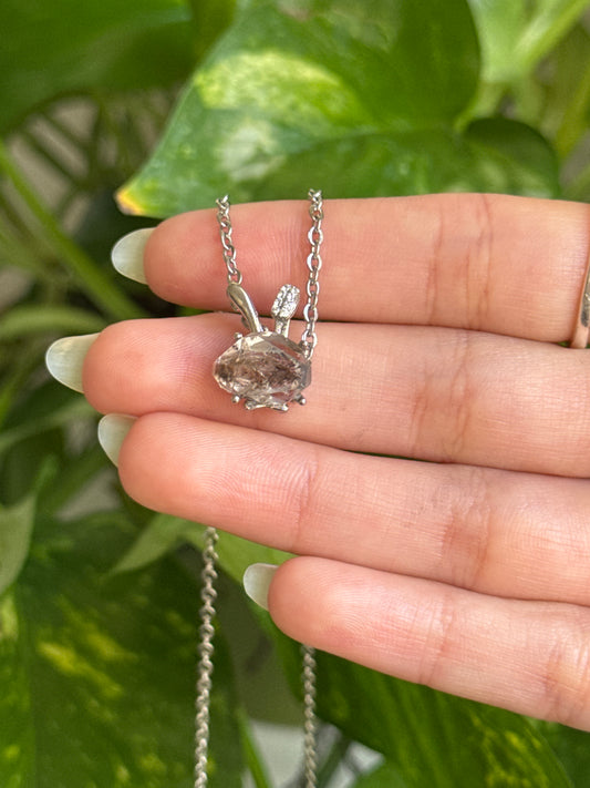 Herkimer Diamond Bunny Necklace