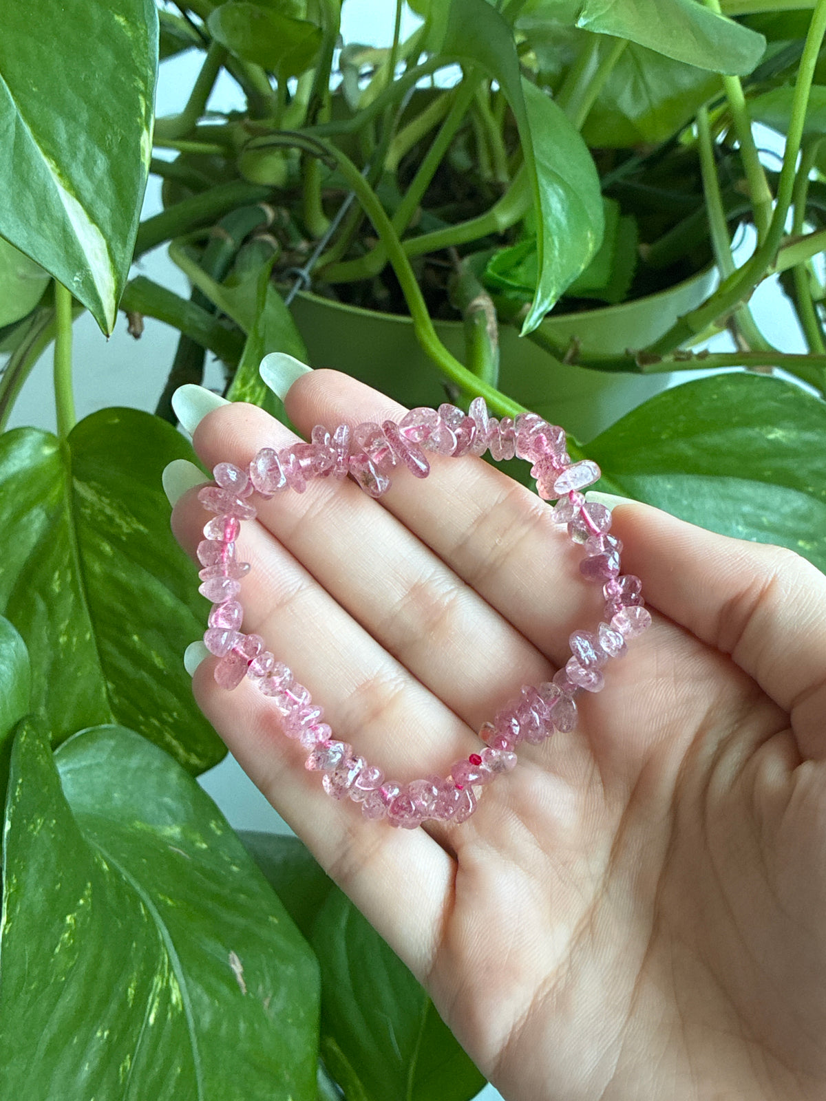Strawberry Quartz Chip Bracelet