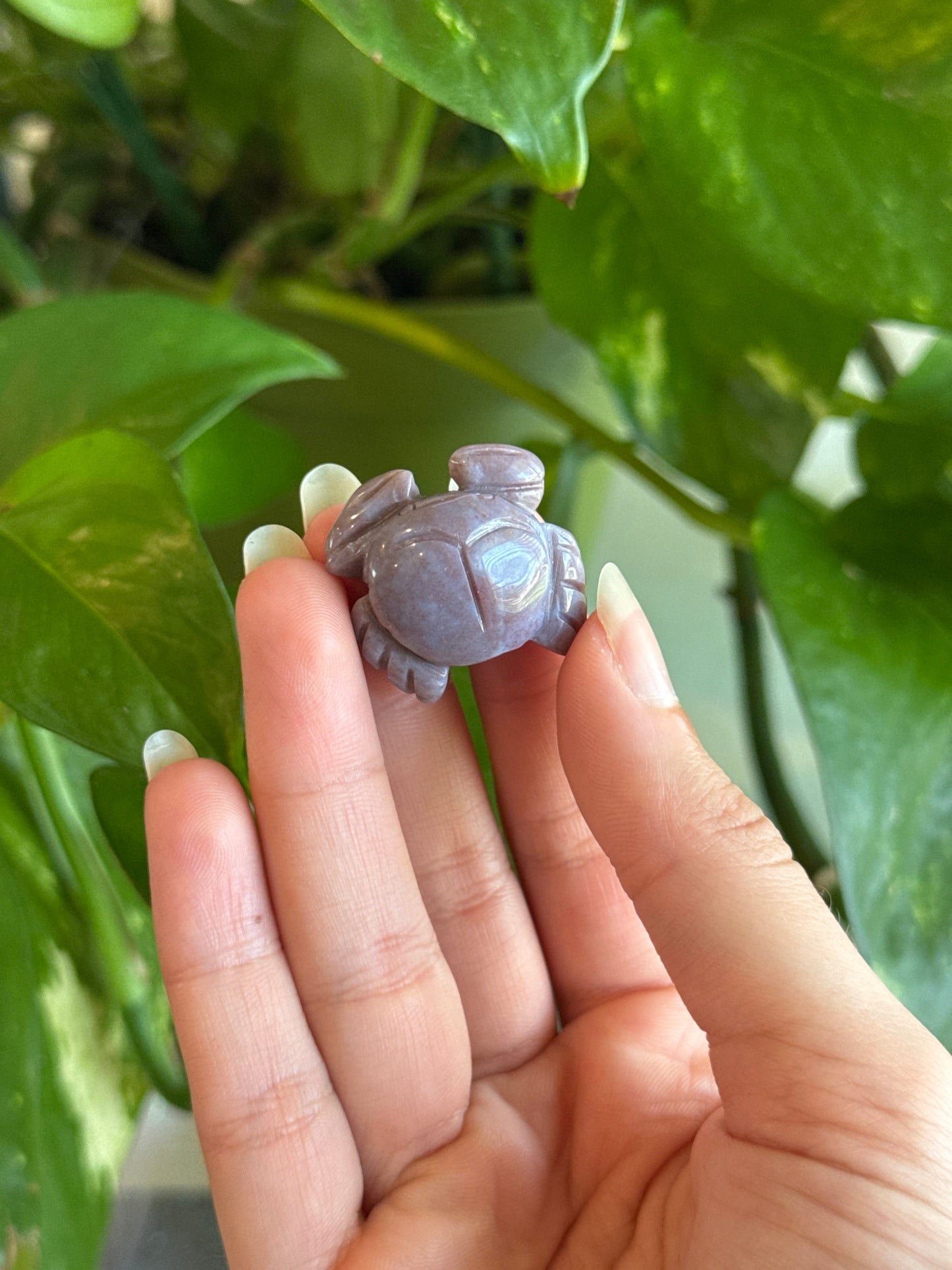 Purple Sea Jasper Mini Crab Carving