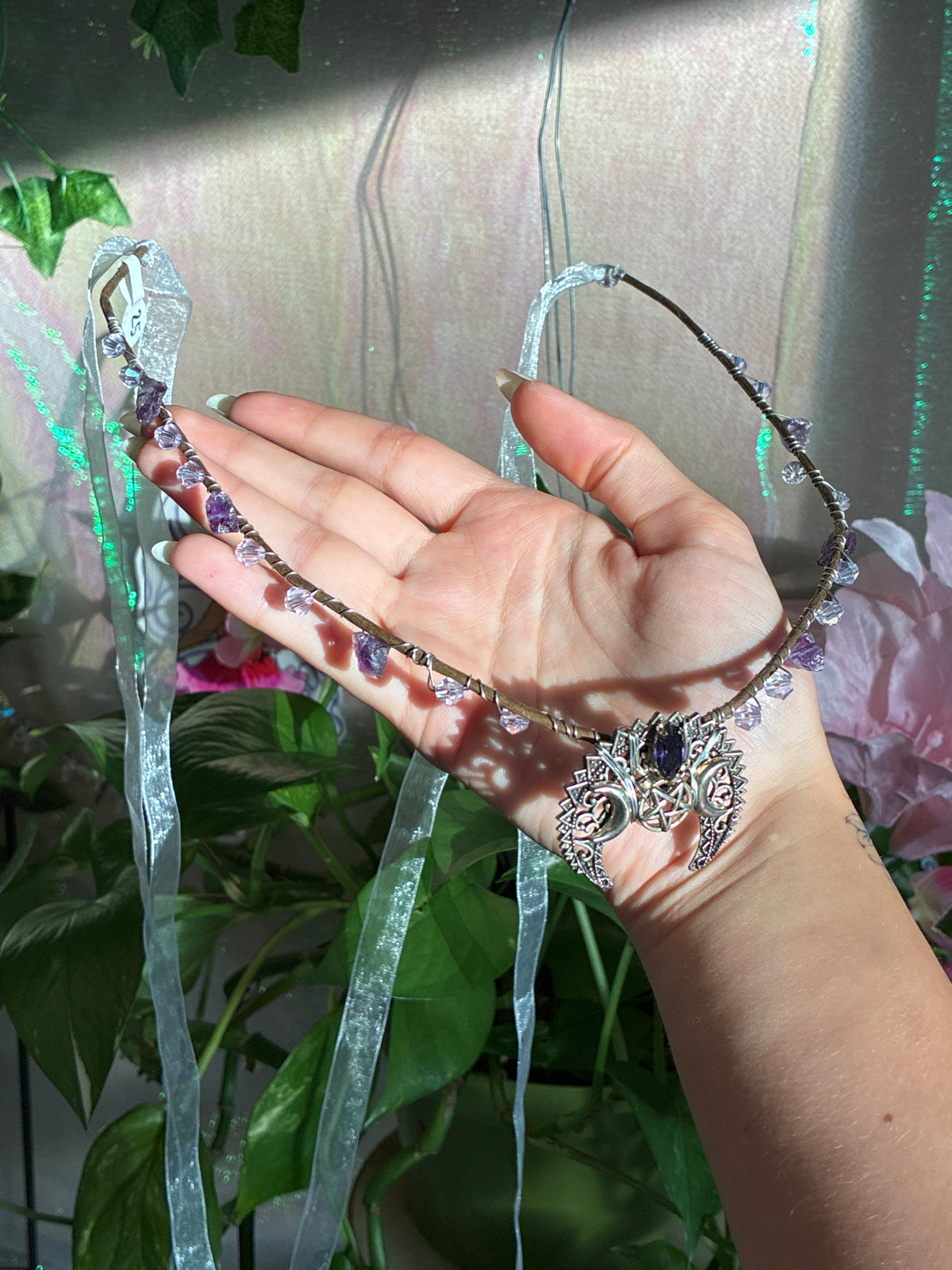 Amethyst Triple Moon Fairy Crown
