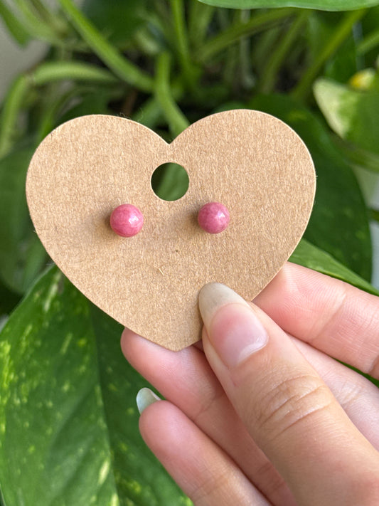 Rhodonite Stud Earrings