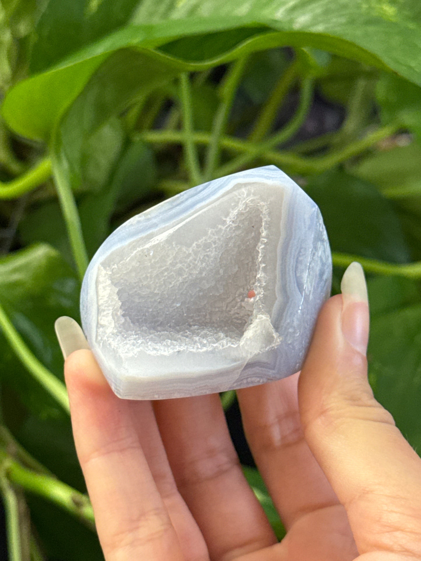 Blue Lace Agate Druzy Cave Freeform