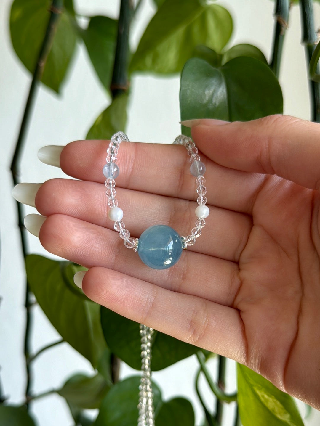 Aquamarine Beaded Necklace