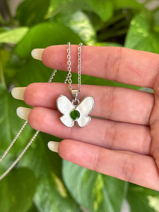 Diopside Butterfly Necklace