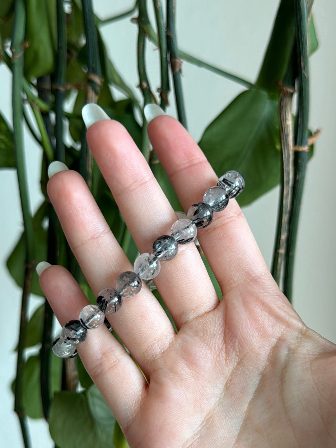 Black Tourmaline in Quartz Bracelet