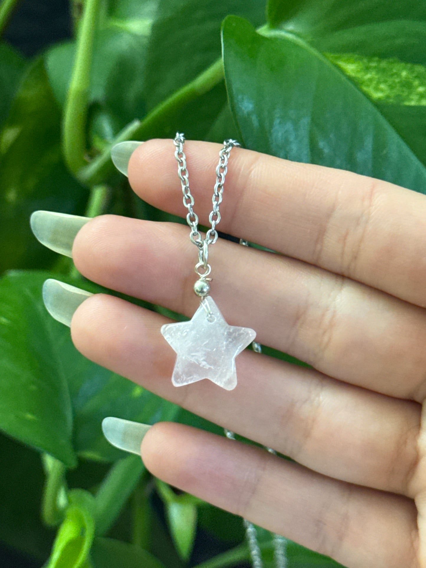 Star Rose Quartz Necklace
