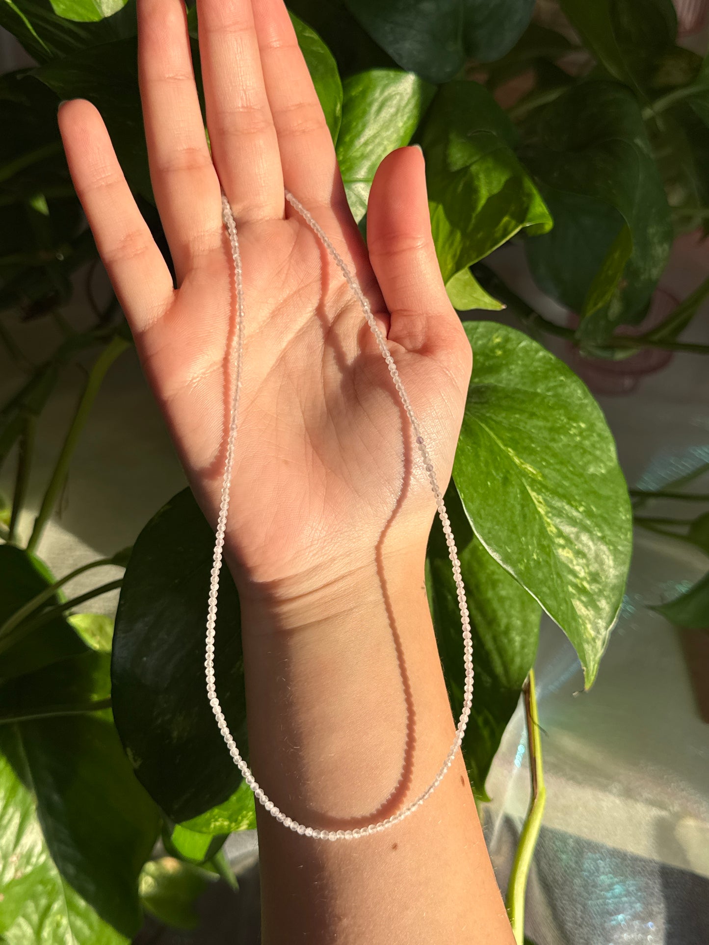 Iolite Dainty Faceted Beaded Adjustable Necklace