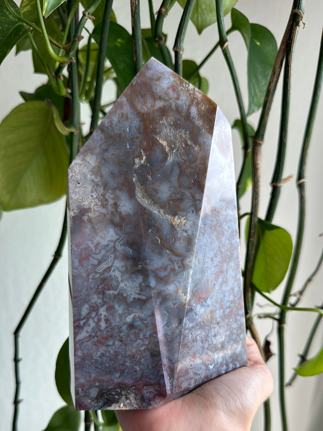 Red Moss Agate Freeform Tower