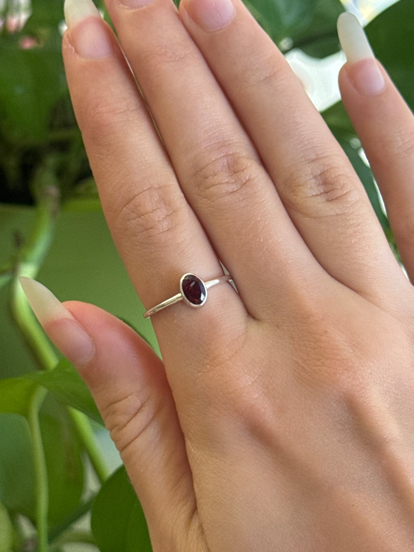 Garnet Oval Size 6.5 Ring