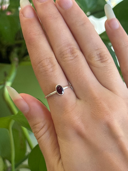 Garnet Oval Size 6.5 Ring