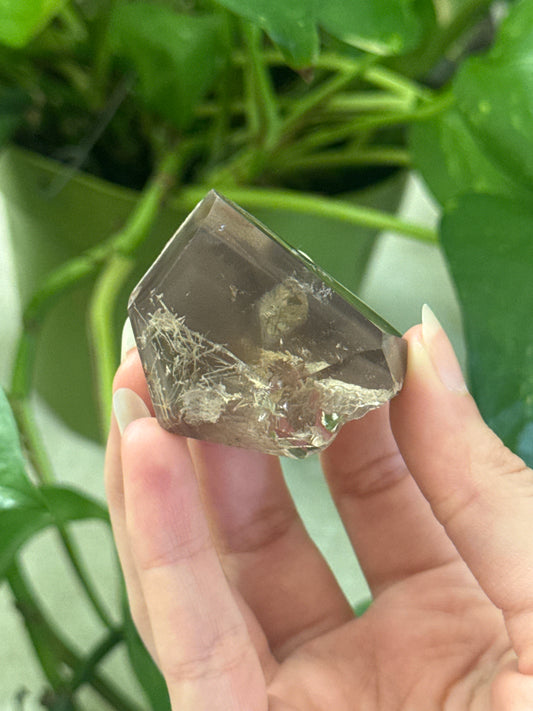 Moody Pink Lithium Freeform With Rutile Inclusions