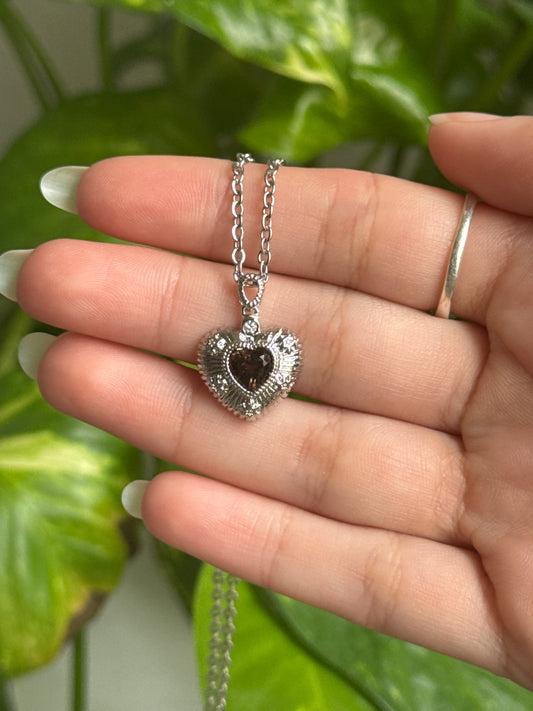 Smoky Quartz Heart Necklace