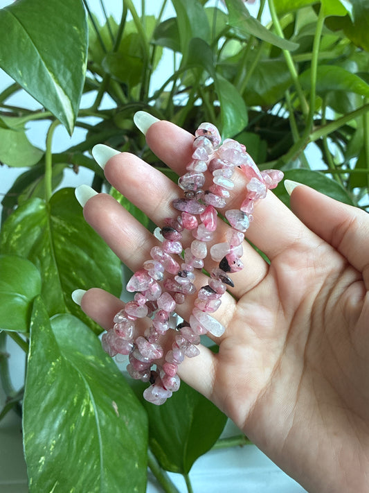 Sakura Rhodonite Chip Bracelet