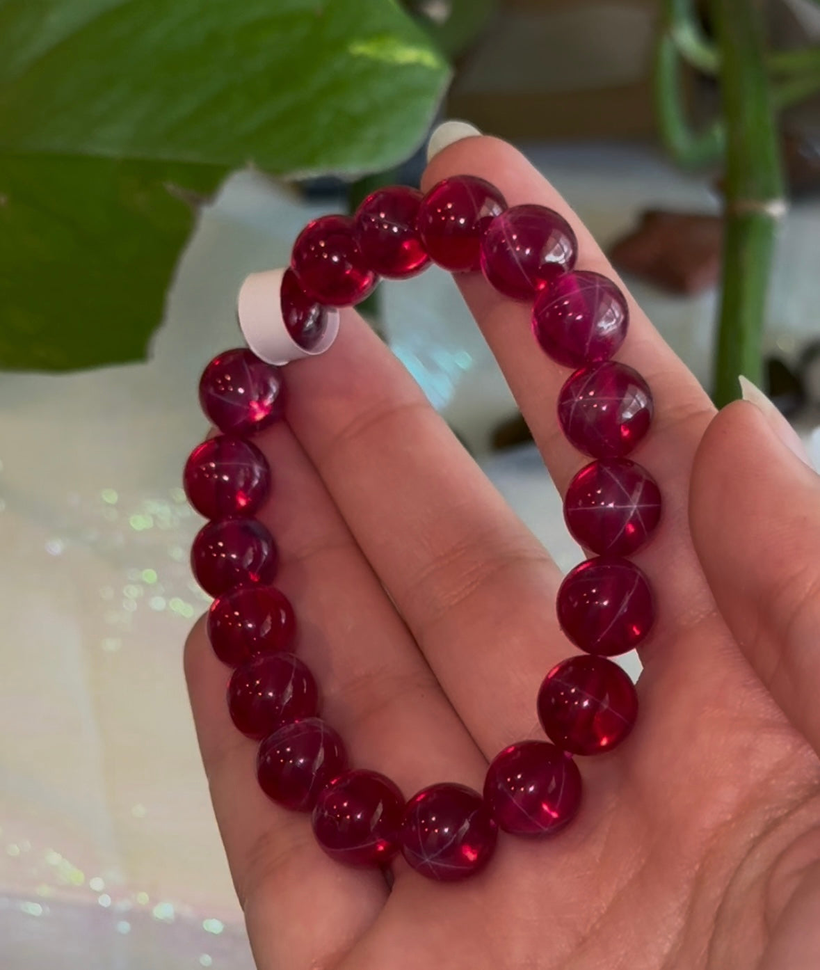 AAA Grade Star Flash Mozambique Ruby Bracelet
