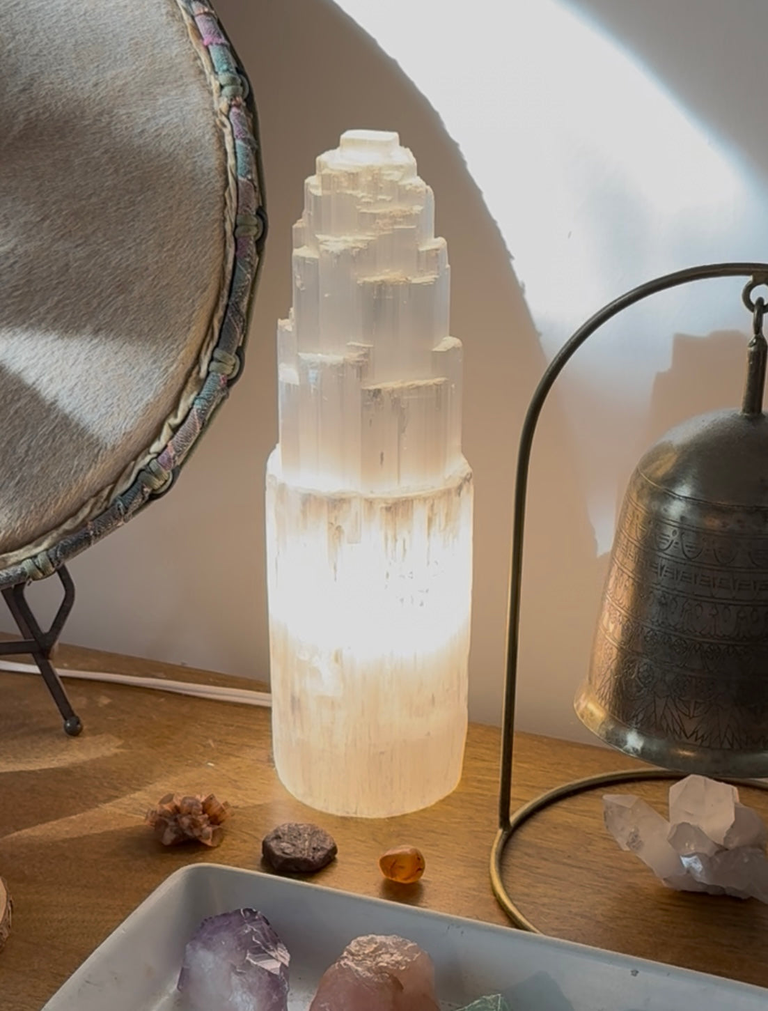 Selenite Cozy Lamp | You Pick Size